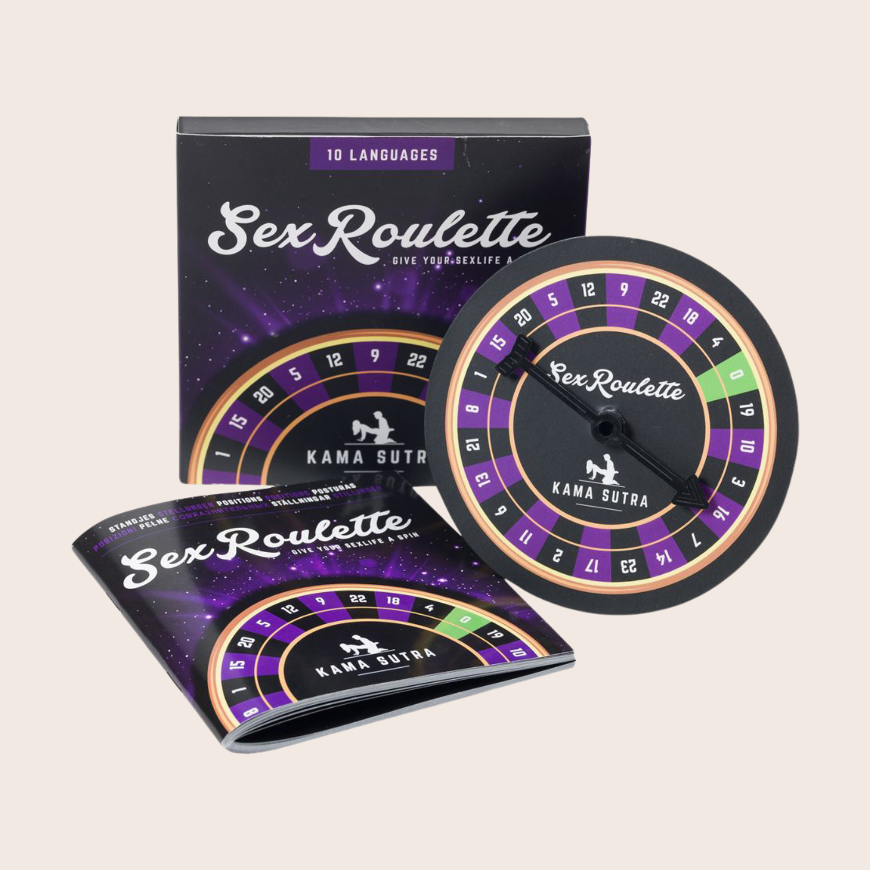 Jeu Sex Roulette Kamasutra complet avec roulette, manuel et boîte