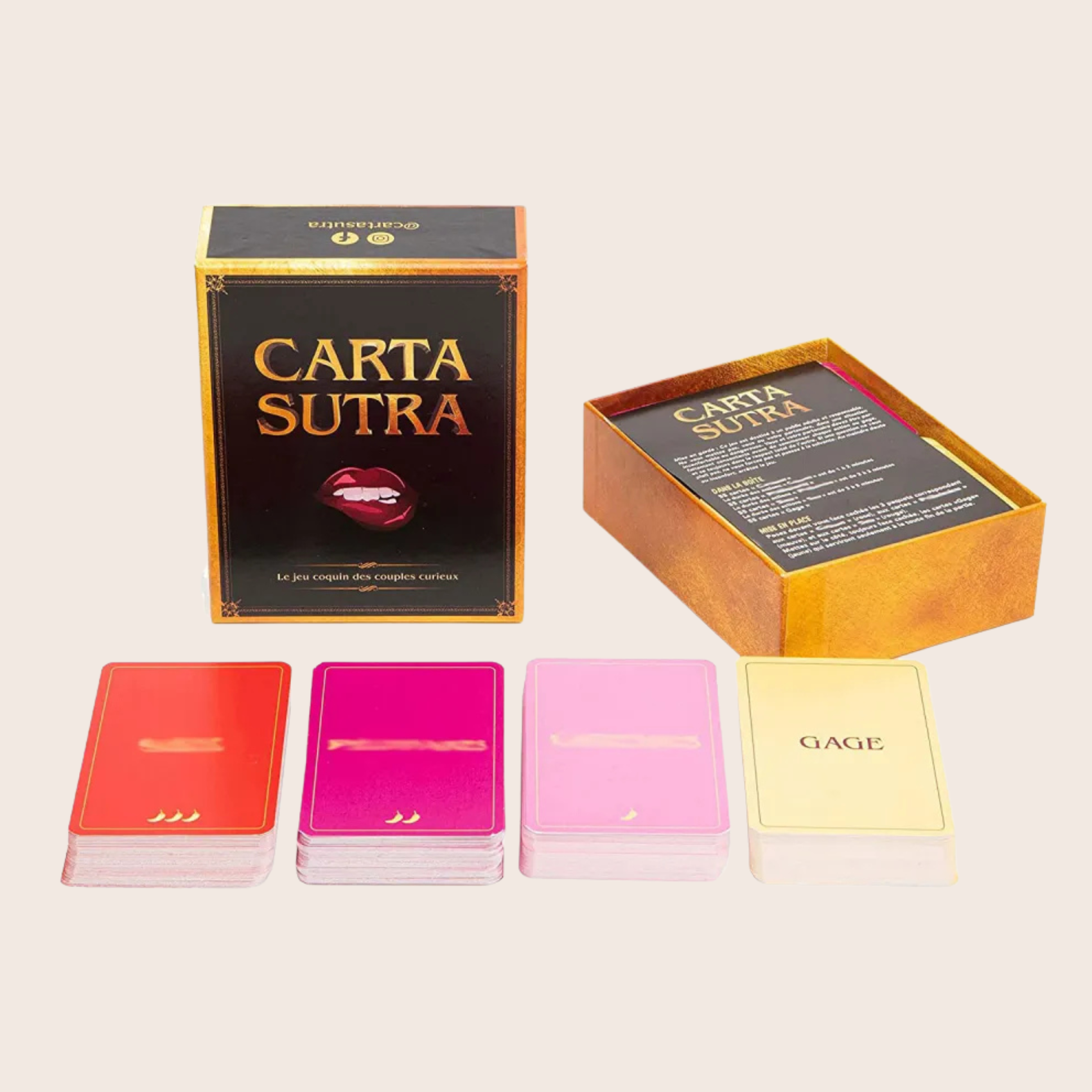 Jeu de carte Carta Sutra - 4 piles de cartes 3 thèmes et une pile pour "Gage"