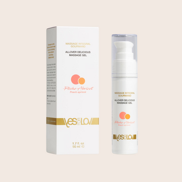 Massage intégral gourmand Pêche Abricot de YesforLov. Celui qui va partout et qui invite à la dégustation, délicieusement aromatisé pour le sexe oral.