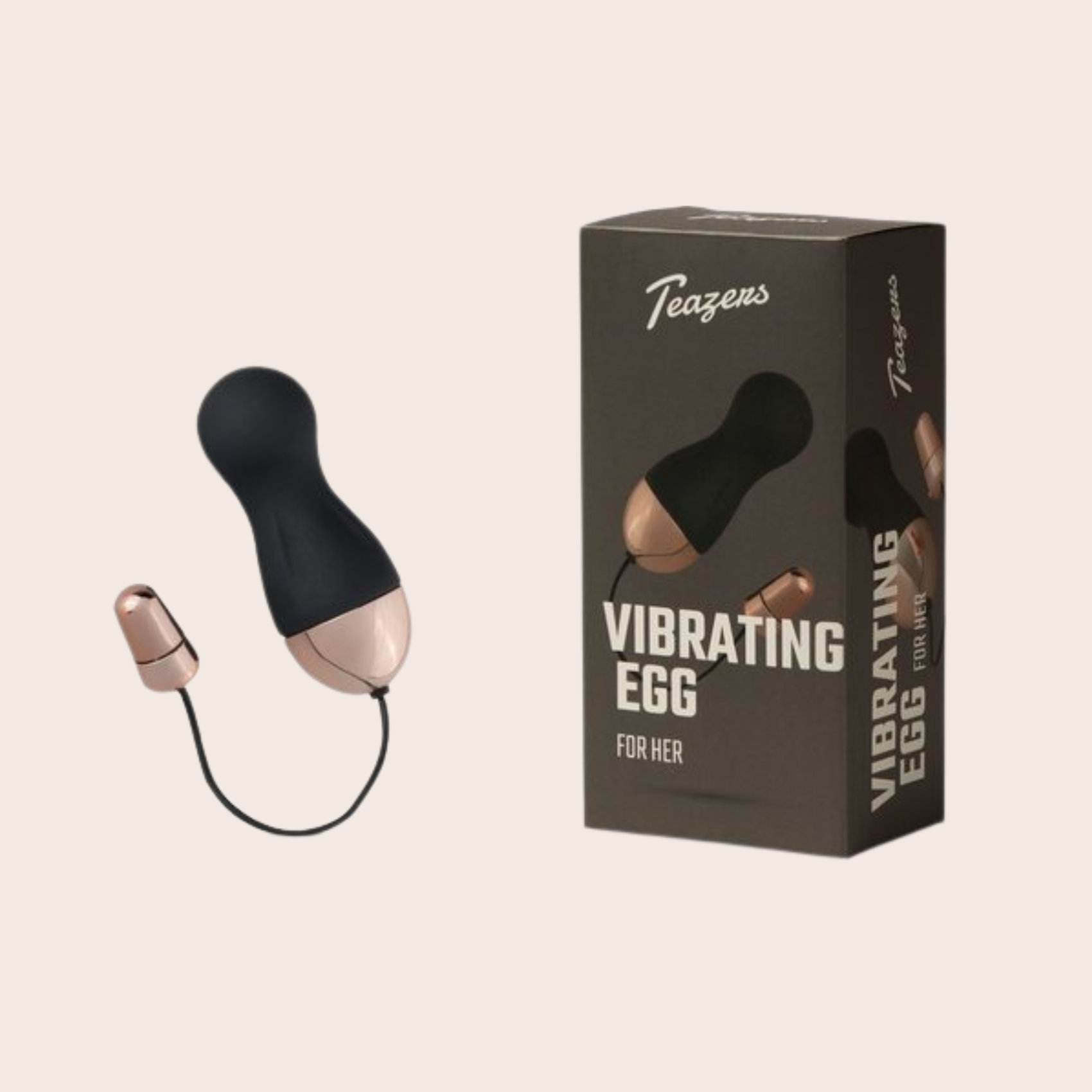 Œuf vibrant Teazers noir avec télécommande