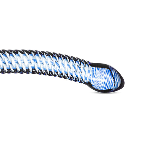 Gode en Verre N°5 avec détails bleu texturé - Gildo