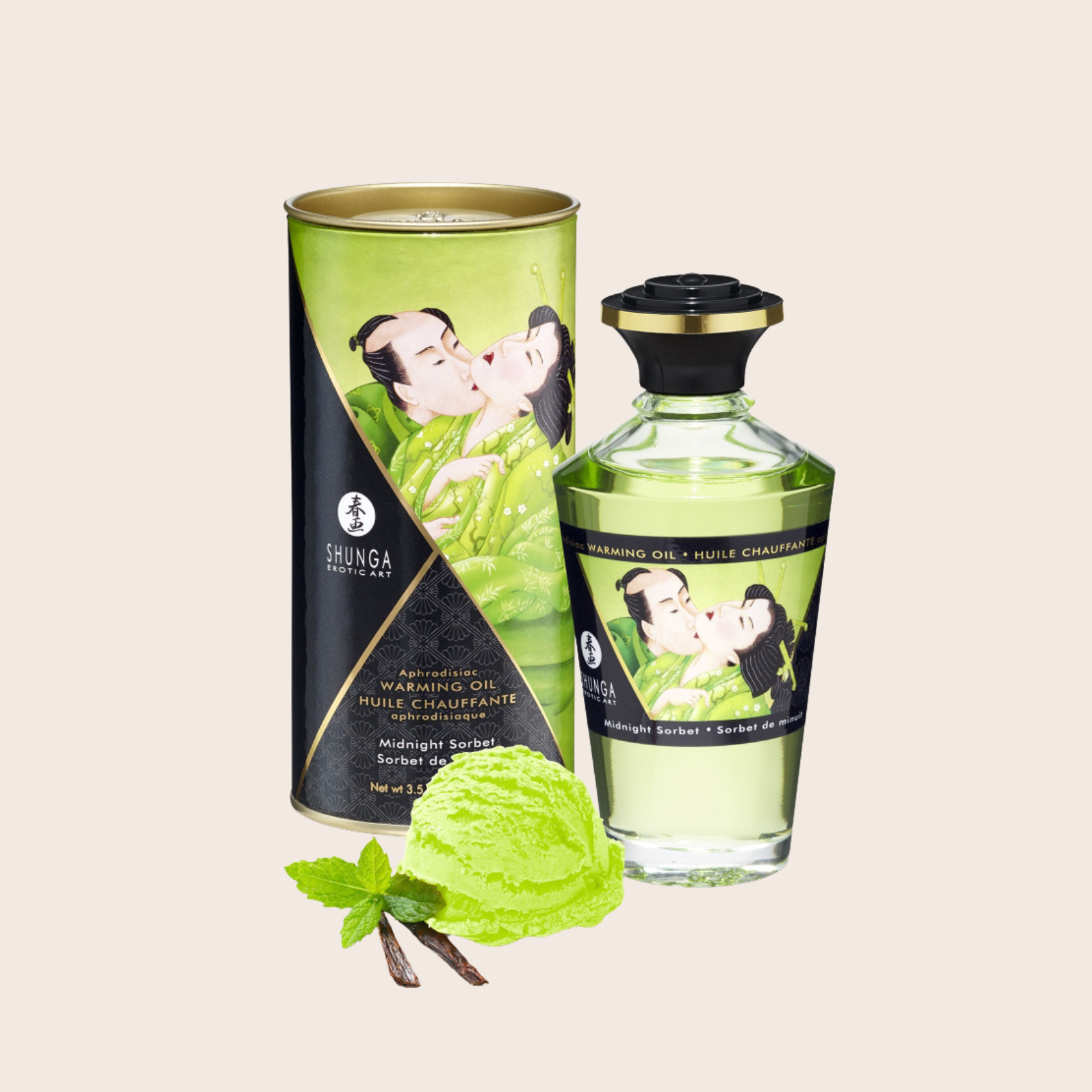 Huile chauffante aphrodisiaque Sorbet de Minuit Shunga