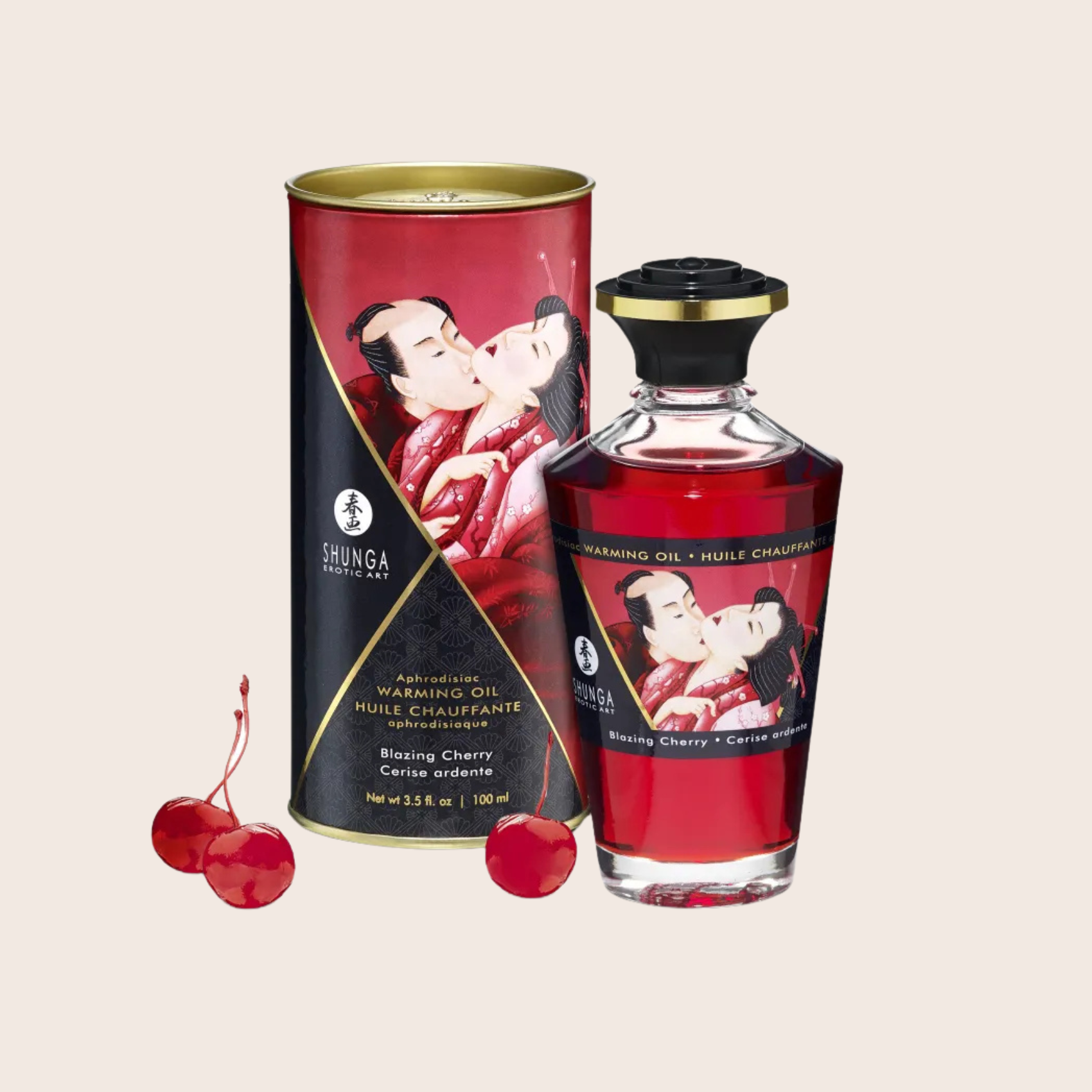 Huile chauffante aphrodisiaque Shunga Cerise
