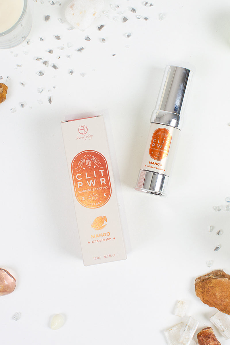 Baume Clit Pwr disponible en mangue, fraise, coco, menthe chocolat