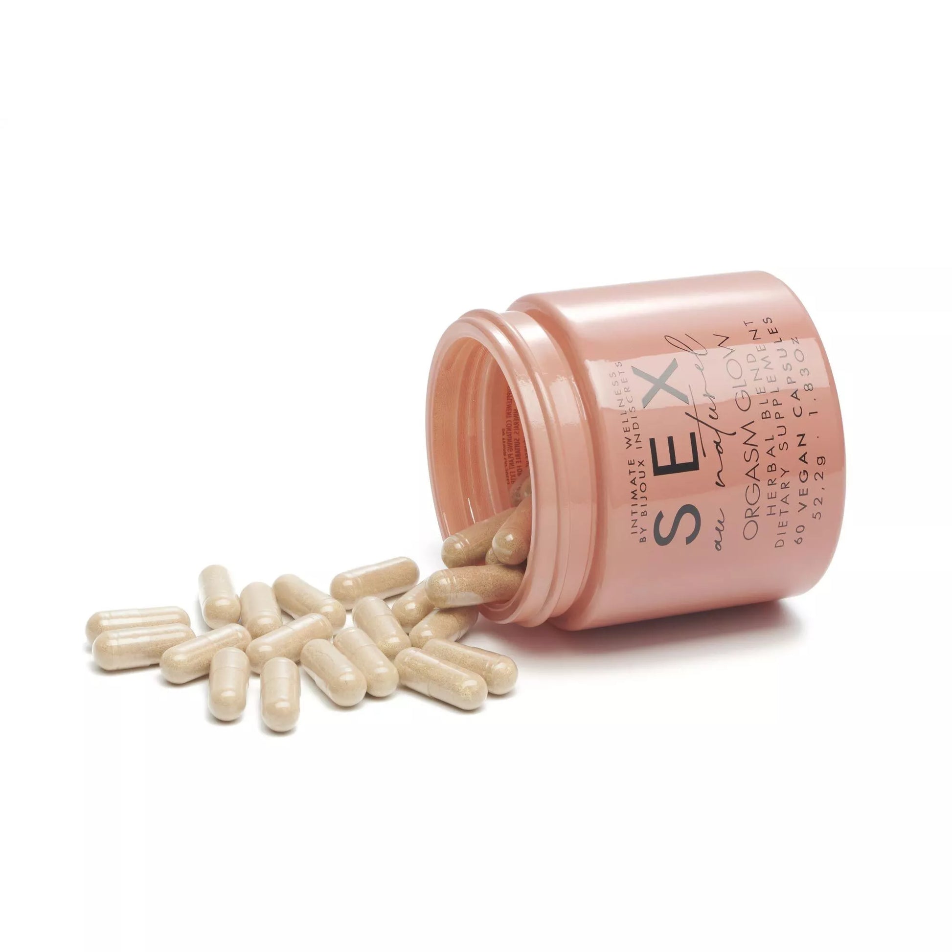 Orgasm Glow - Supplément alimentaire à base de plantes. 60 capsules = approvisionnement de 2 mois.