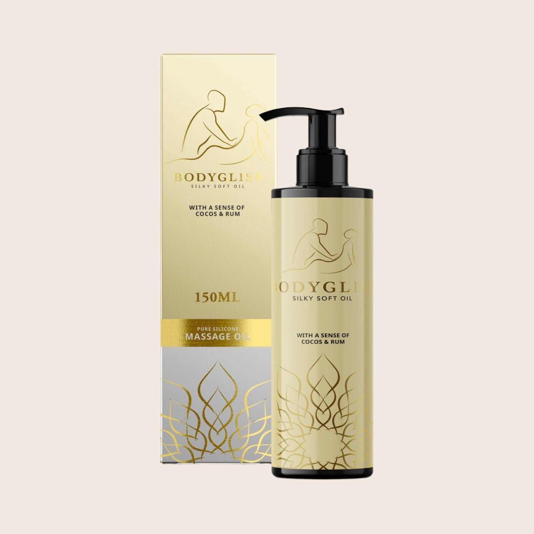 Flacon huile massage et lubrifiant BodyGliss parfum coco rhum