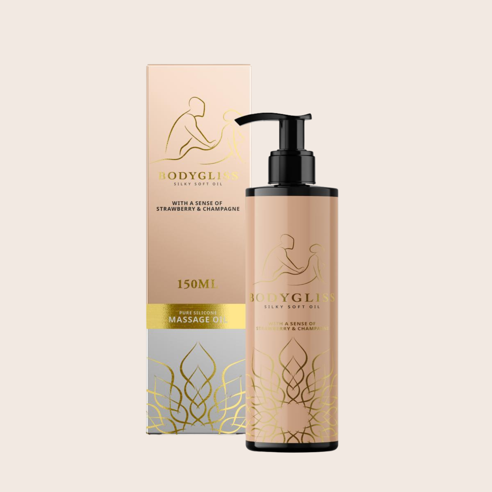 Huile de massage intime parfumée à fraise champagne