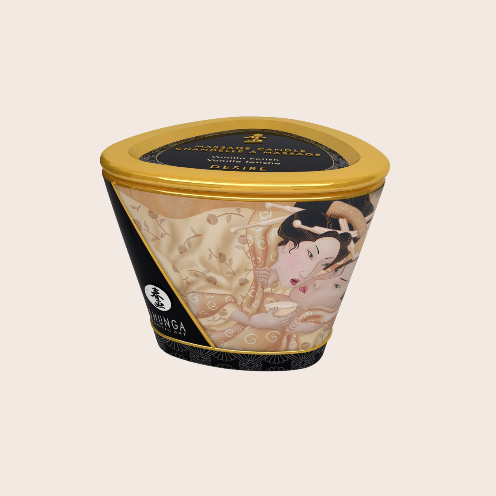 Bougie de massage Shunga Vanille – Packaging élégant et raffiné 