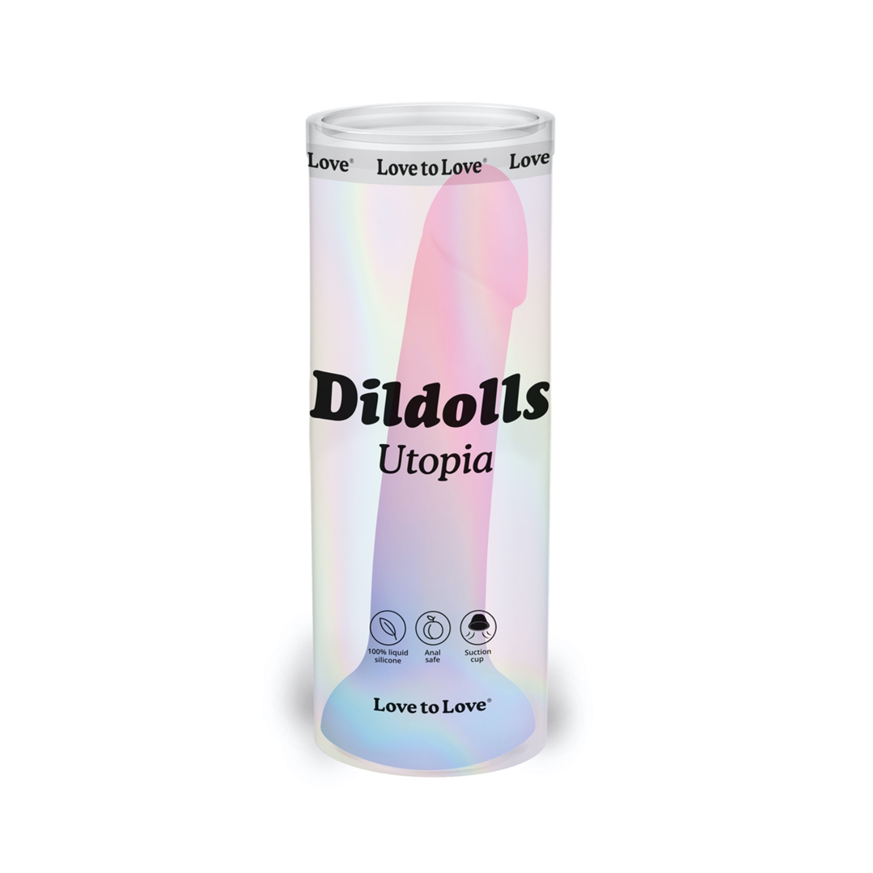 Emballage fun et coloré du dildo Utopia Love to Love