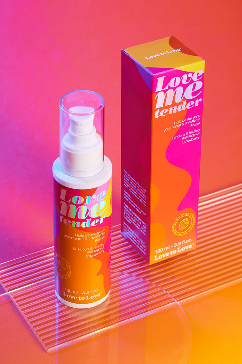 Huile de massage Love to Love parfum fraise – flacon