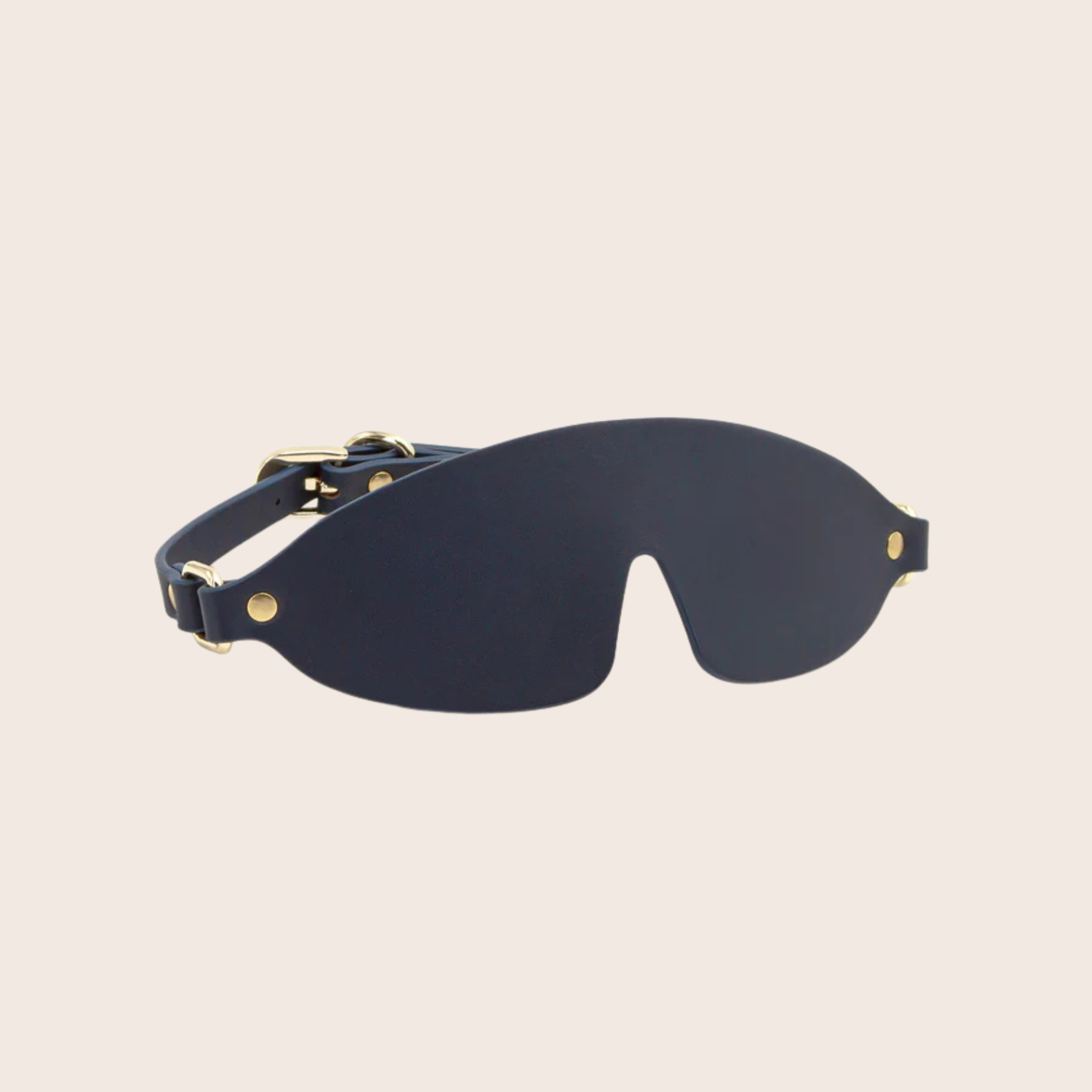 Masque pour les yeux Bondage Couture NS Novelties en similicuir bleu