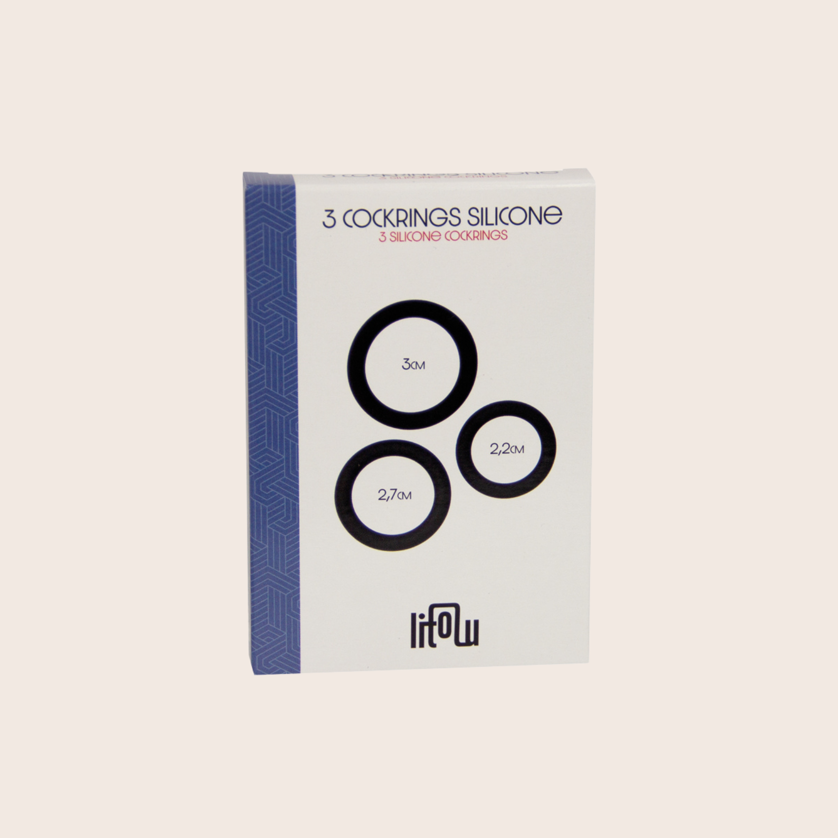 Pack de 3 Cockrings en Silicone Litolu, packaging