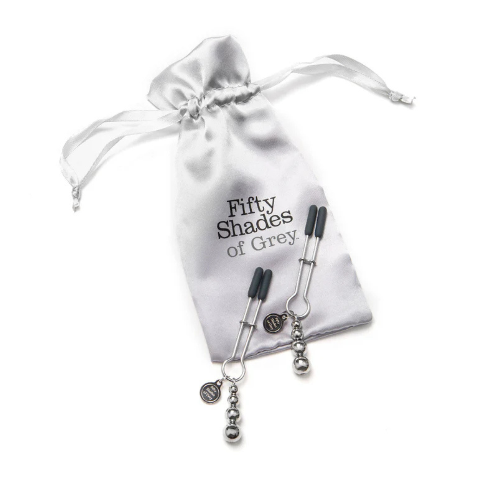 Pinces à seins Fifty Shades livrées avec pochette satin luxueuse