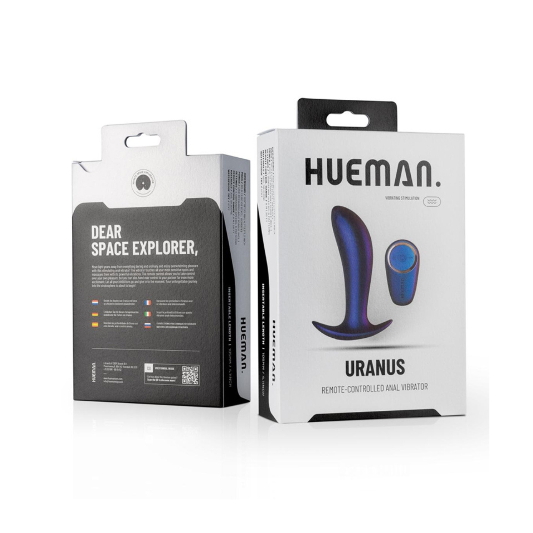 Boite du Plug anal vibrant Uranus Hueman avec télécommande sans fil