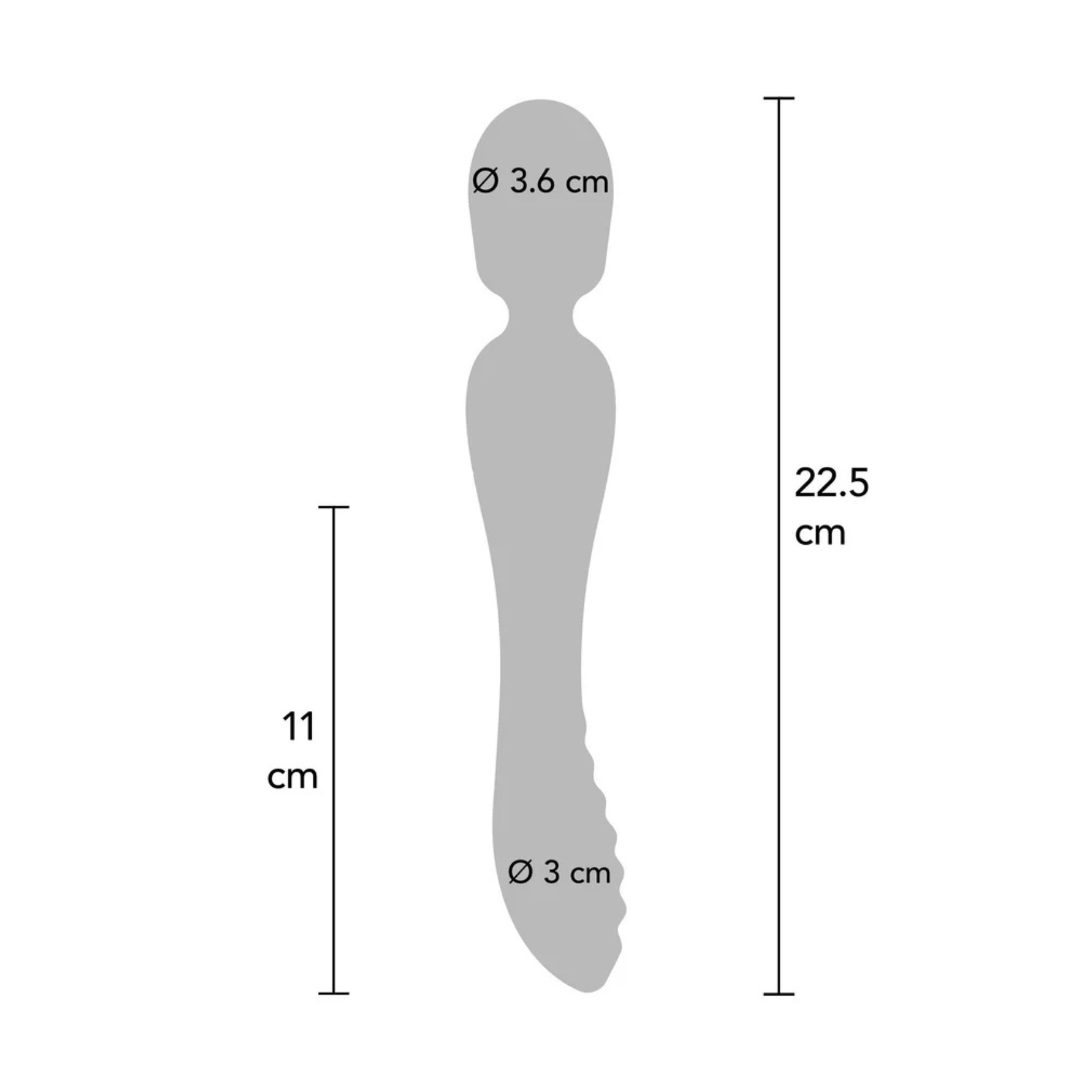 wand vibromasseur 2 en 1 ToyJoy Evermore dimensions